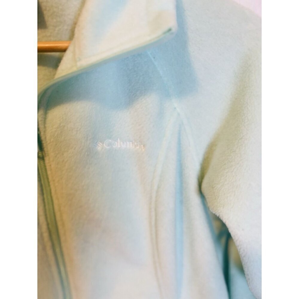 Columbia Women's Benton Springs Full Zip Fleece Jacket Small Light Blue Pockets - Picture 4 of 6